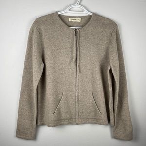 Eddie Bauer Tan Surwool Zip Up Cardigan Outerwear